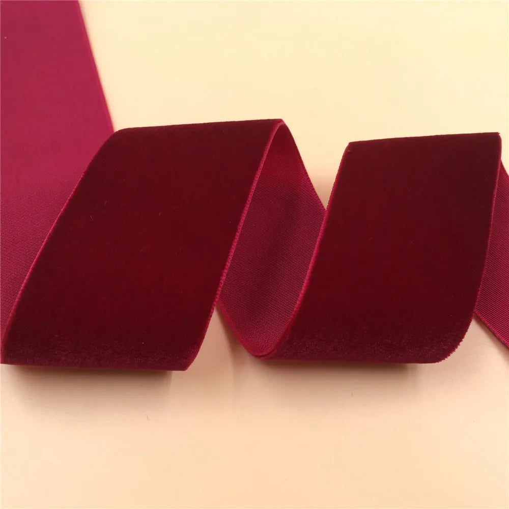 Velvet Ribbon 38MM 1/3/5Yards Wine gold black blue