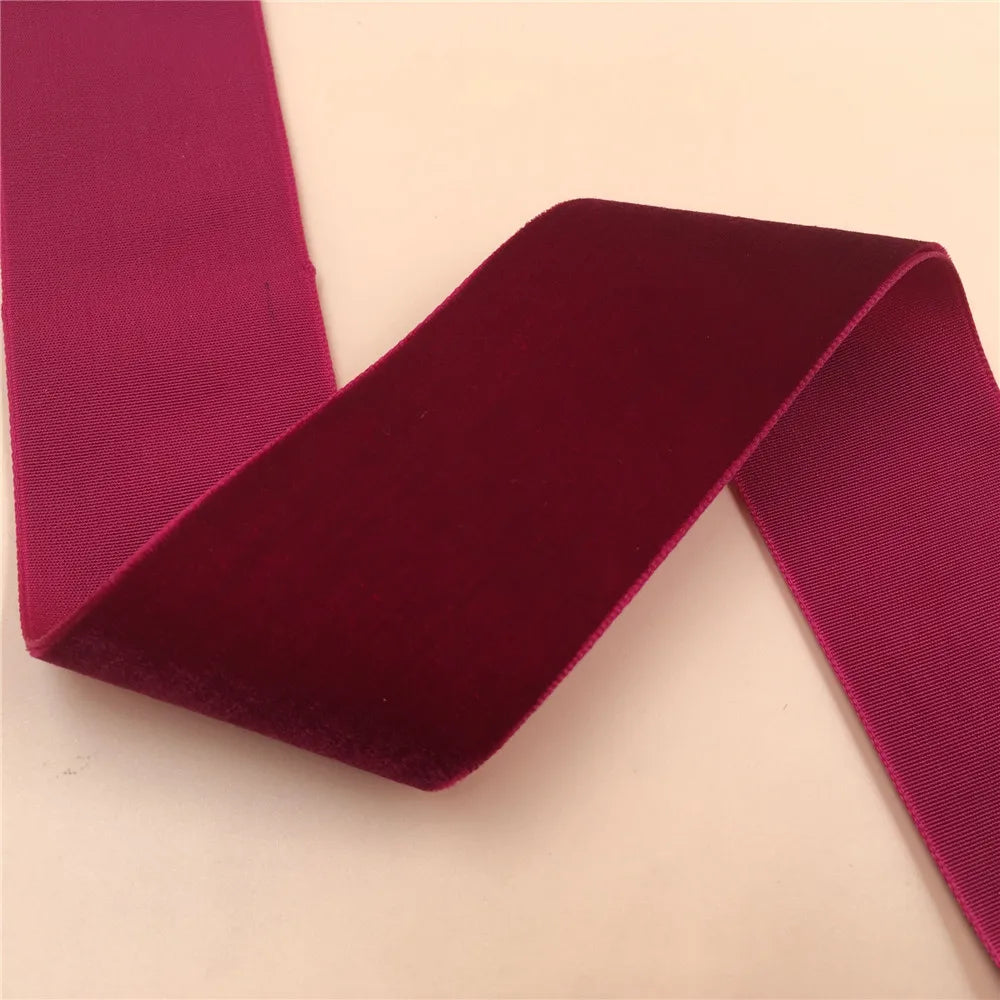 Velvet Ribbon 38MM 1/3/5Yards Wine gold black blue