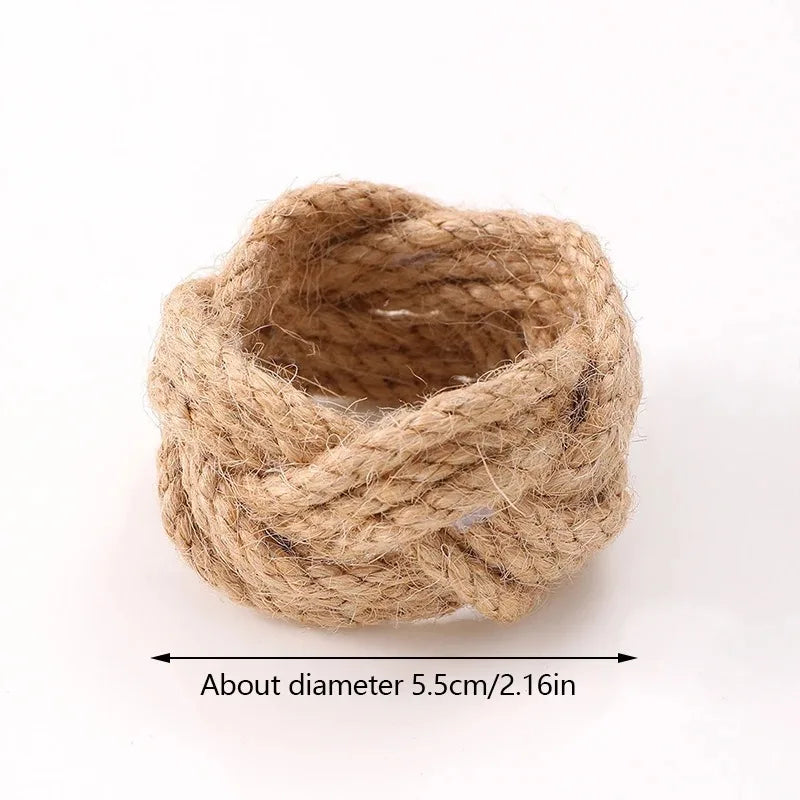 6/12/18Pcs Natural Napkin Ring Jute