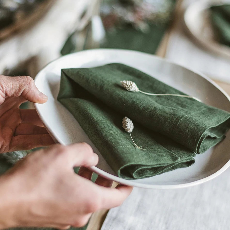 Pure 100% Linen Napkins Cloths (4PCS, 40X40CM)