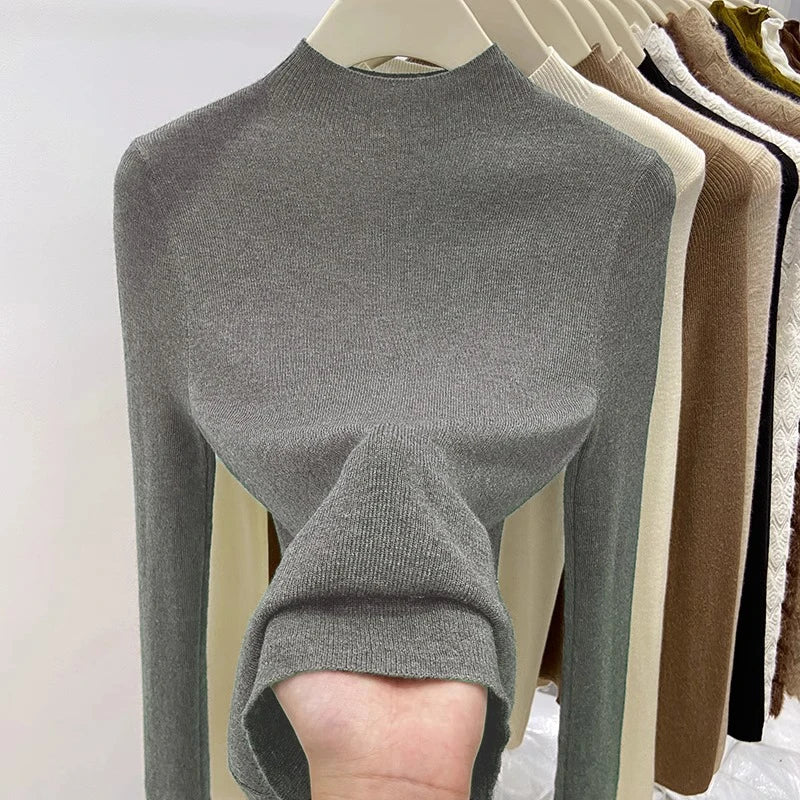 Autumn Winter 2025 Women New Turtleneck Slim Fit