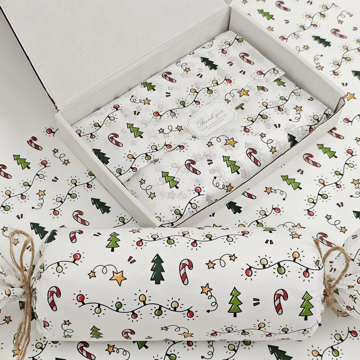 10/20 Sheets of Christmas Lantern Pattern Gift Paper, 20*14inch