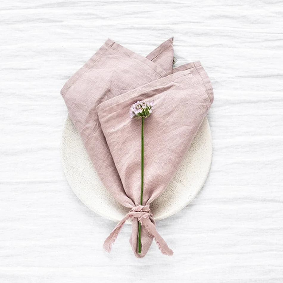 Pure 100% Linen Napkins Cloths (4PCS, 40X40CM)