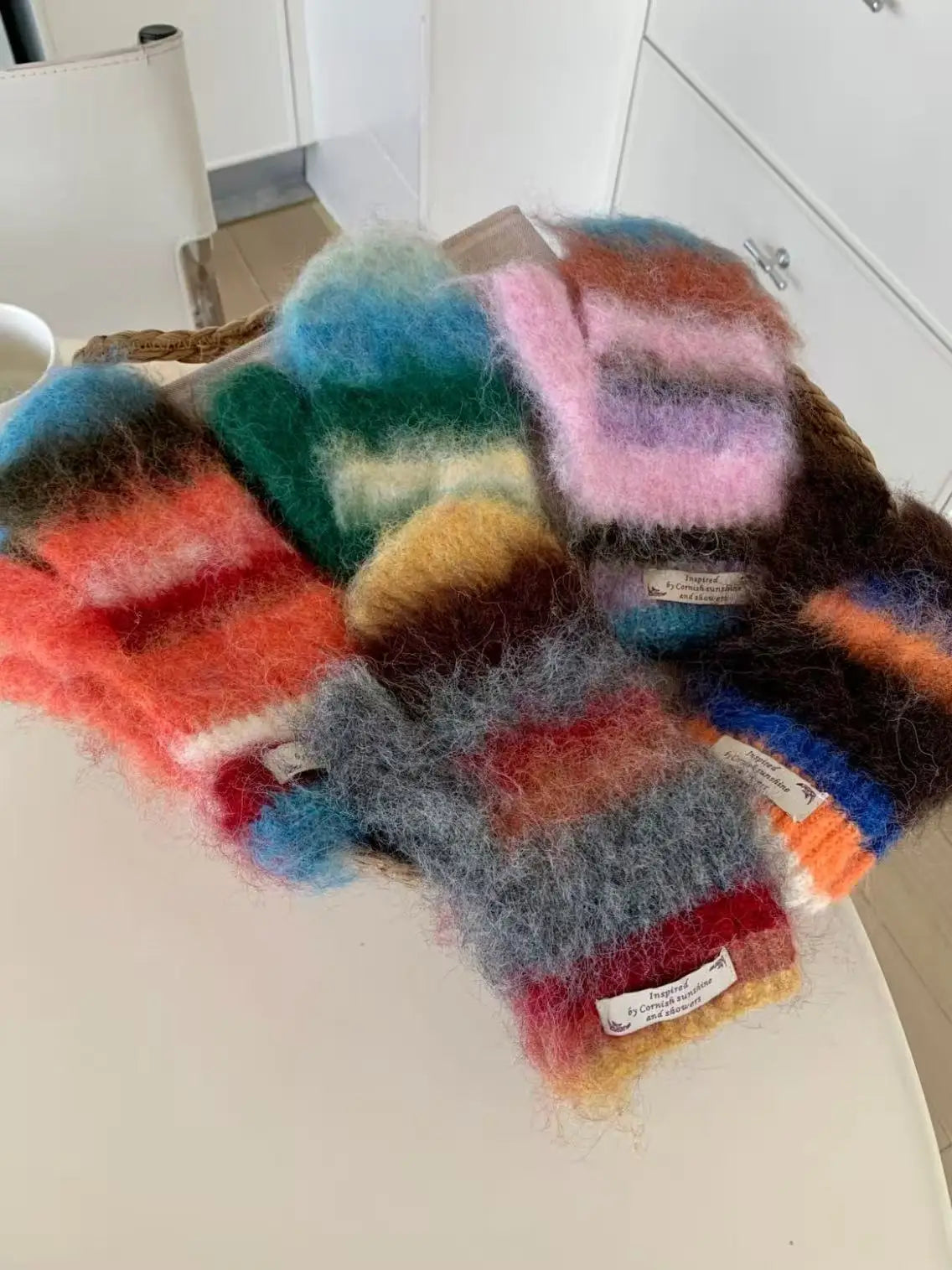 Striped Rainbow Beanies & Gloves