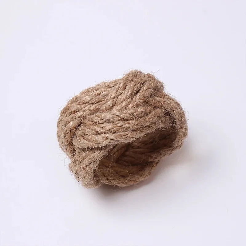 6/12/18Pcs Natural Napkin Ring Jute