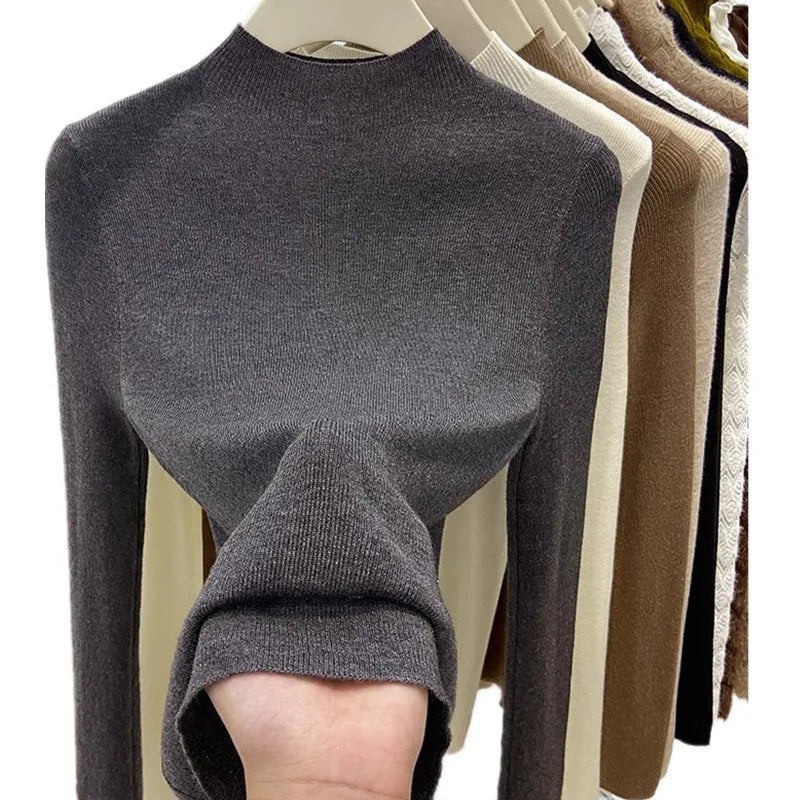 Autumn Winter 2025 Women New Turtleneck Slim Fit