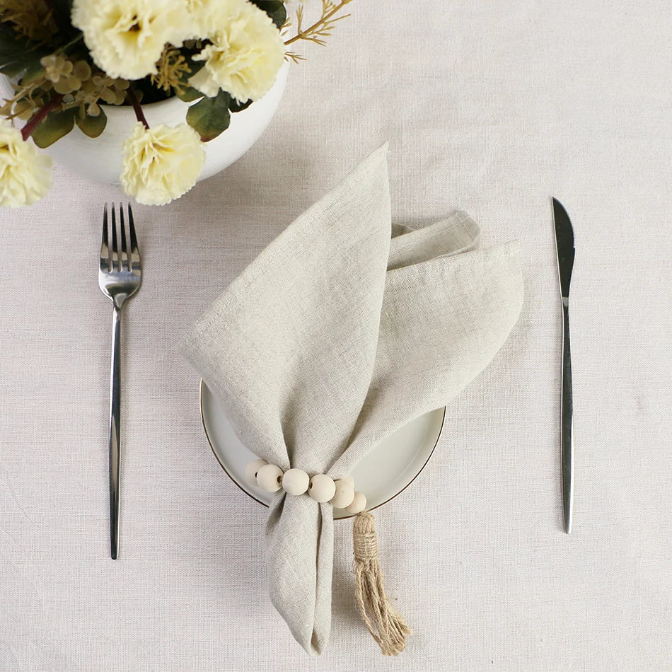 Pure 100% Linen Napkins Cloths (4PCS, 40X40CM)