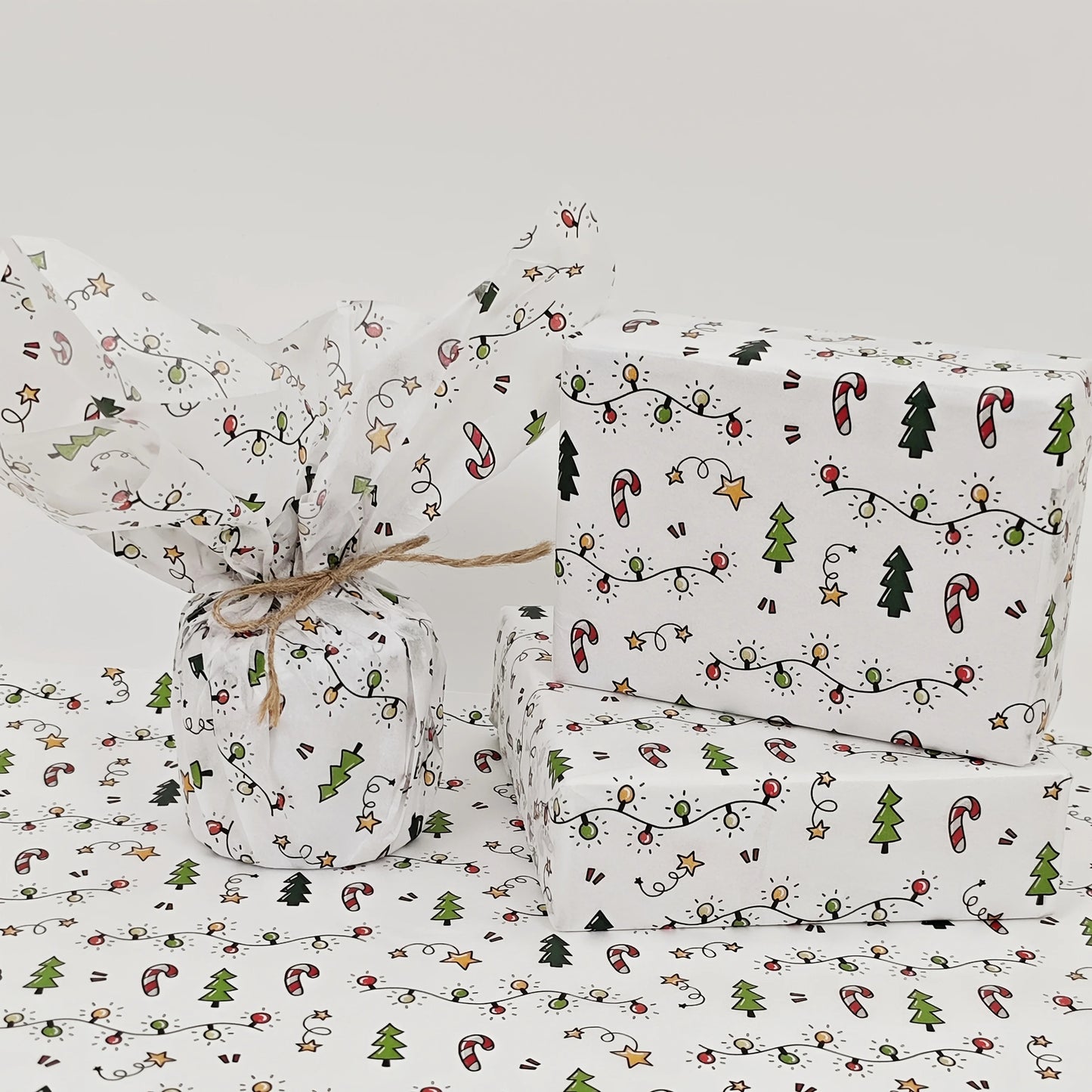 10/20 Sheets of Christmas Lantern Pattern Gift Paper, 20*14inch