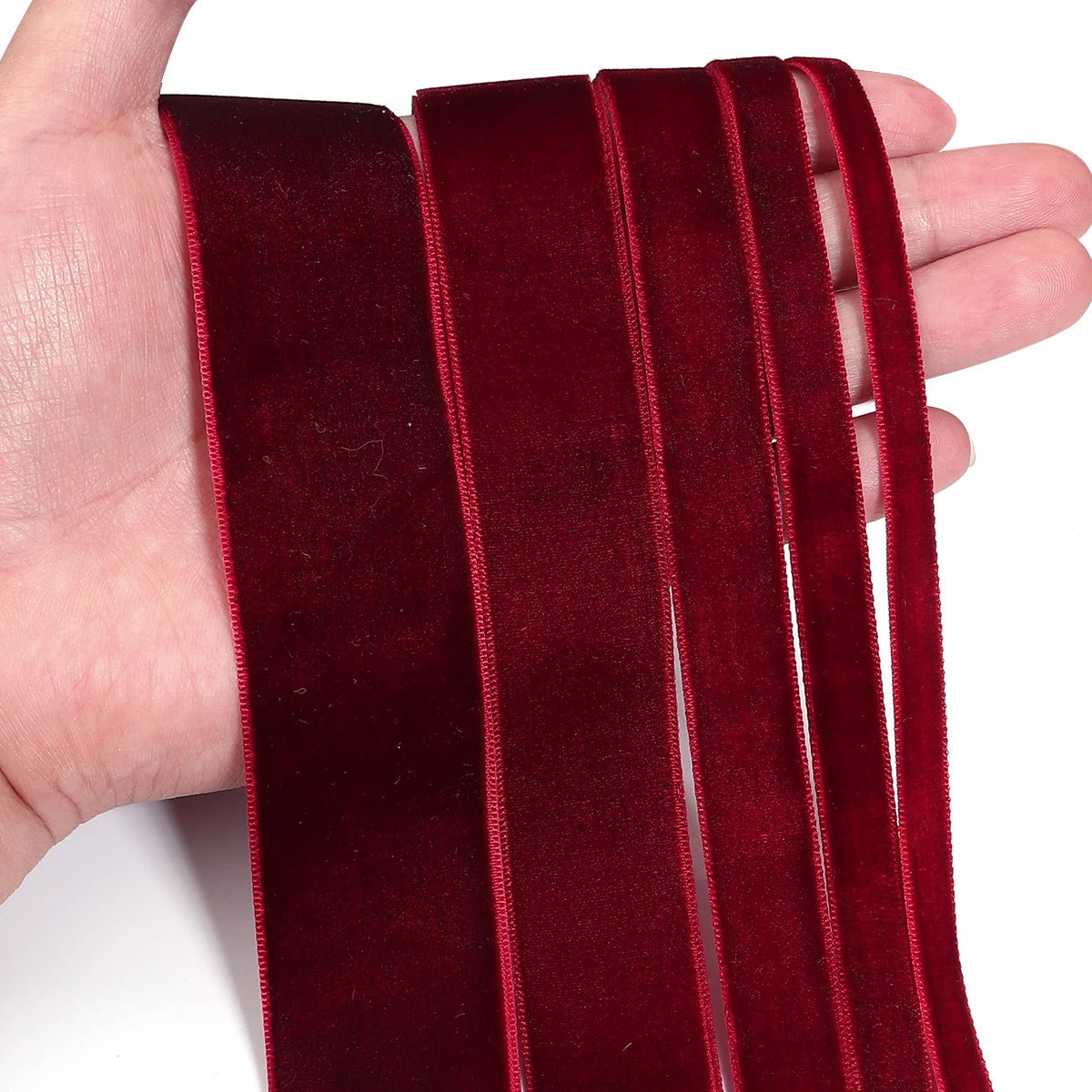5-10yards/roll Velvet Gift Ribbons Black Wine Red