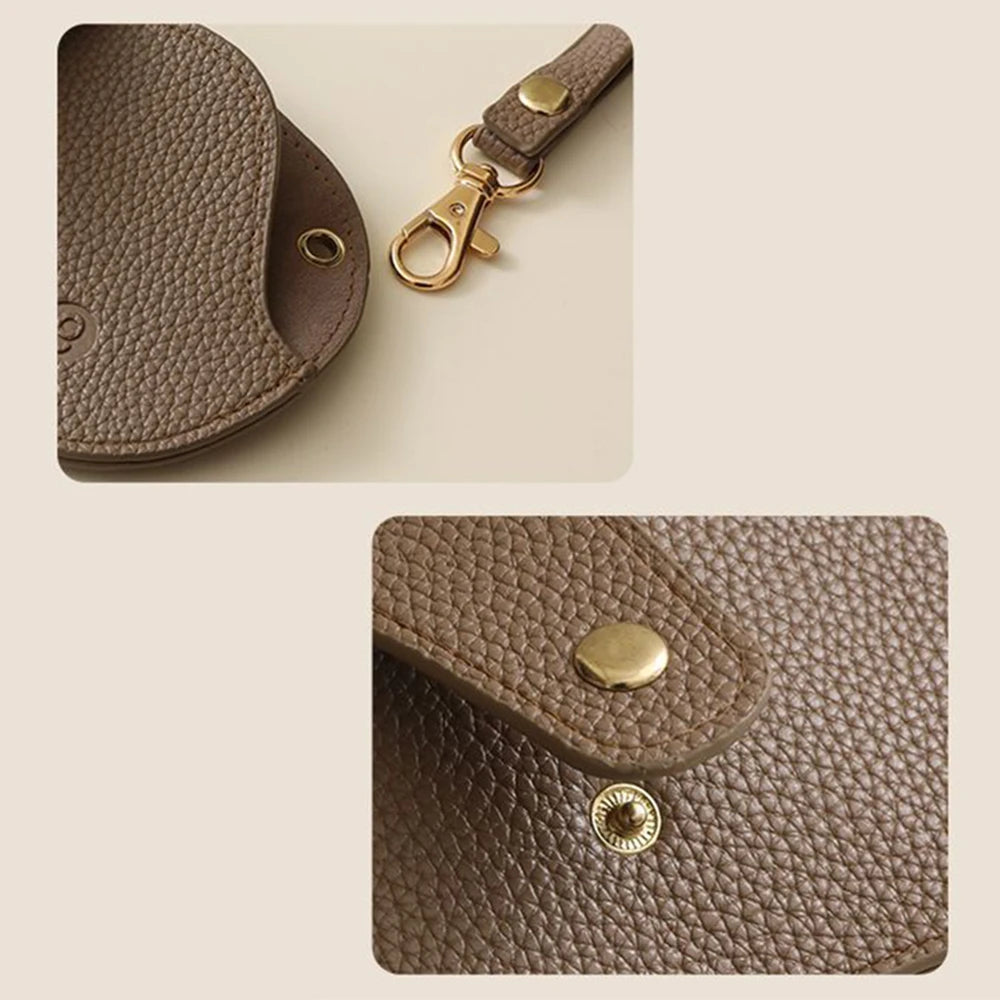 Minimal PU Leather Glasses Case with Strap
