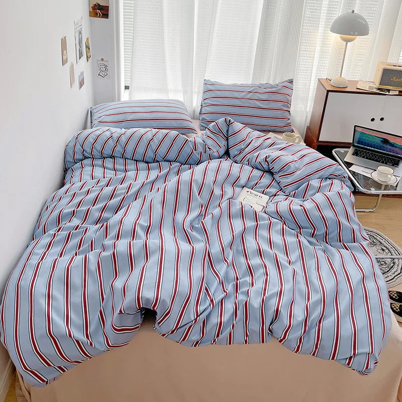 Simple Striped Duvet Cover Set