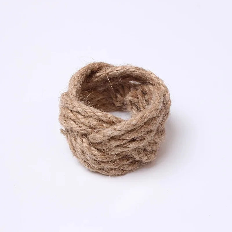 6/12/18Pcs Natural Napkin Ring Jute