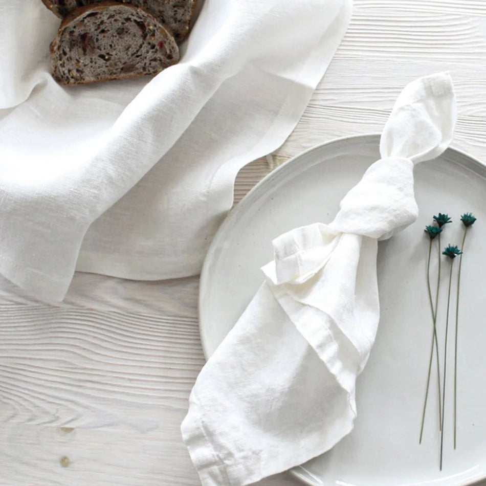 Pure 100% Linen Napkins Cloths (4PCS, 40X40CM)