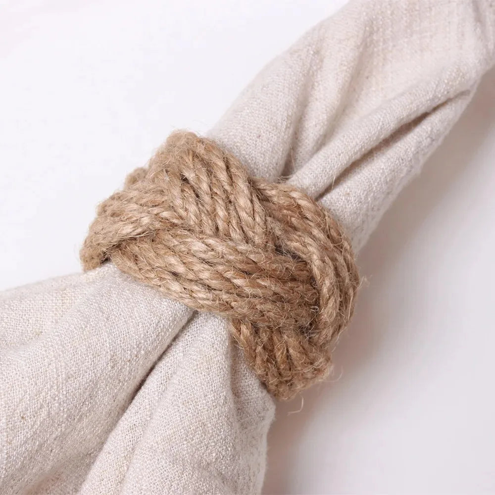 6/12/18Pcs Natural Napkin Ring Jute