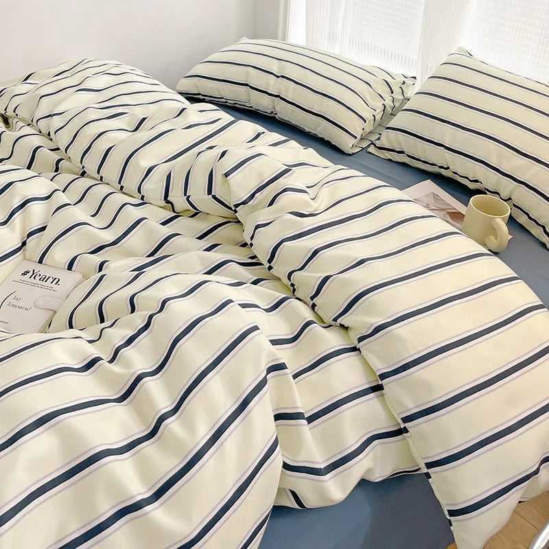 Simple Striped Duvet Cover Set