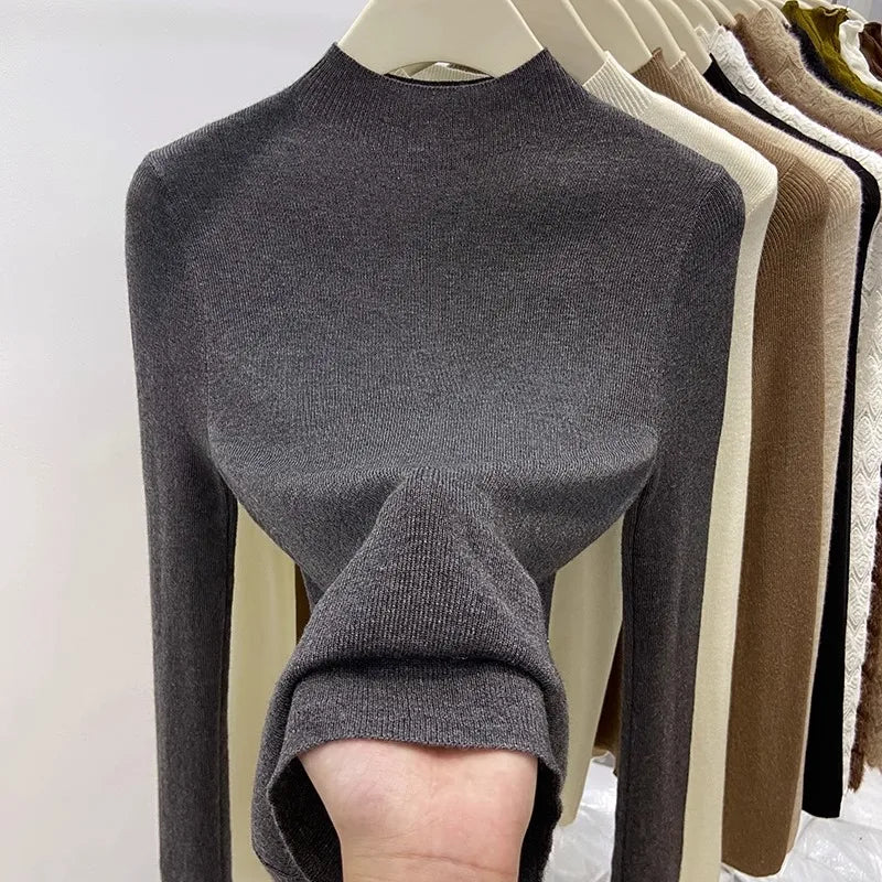 Autumn Winter 2025 Women New Turtleneck Slim Fit