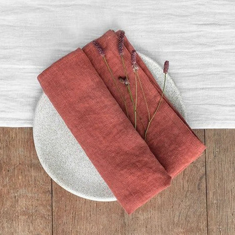 Pure 100% Linen Napkins Cloths (4PCS, 40X40CM)