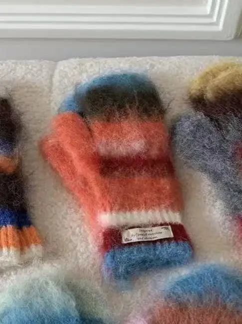 Striped Rainbow Beanies & Gloves
