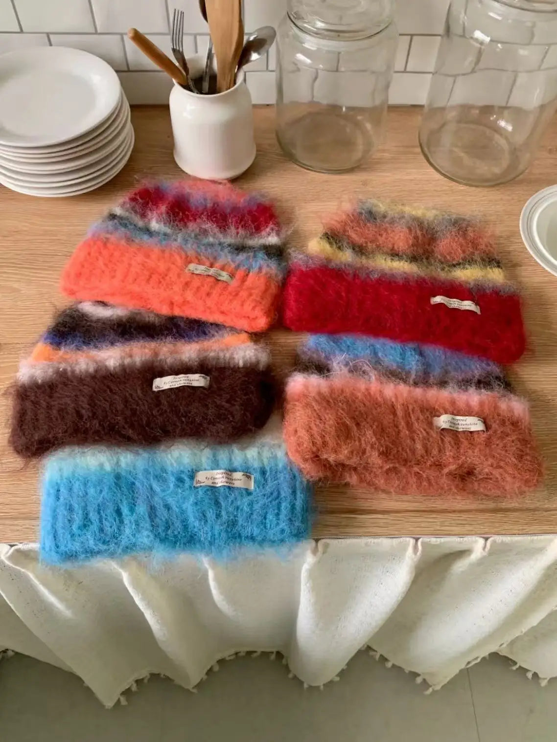 Striped Rainbow Beanies & Gloves
