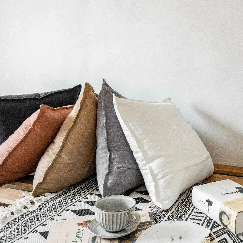 Thicken Cotton Linen Solid Cushion Cover
