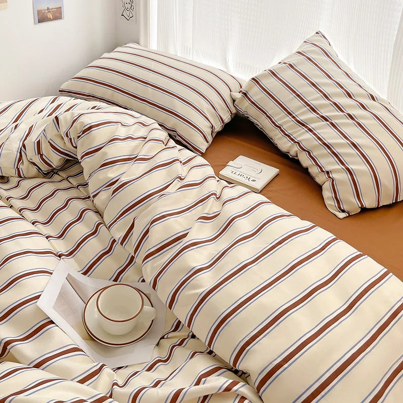 Simple Striped Duvet Cover Set