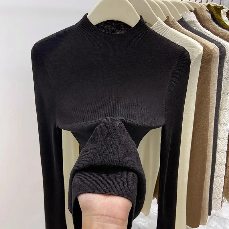 Autumn Winter 2025 Women New Turtleneck Slim Fit