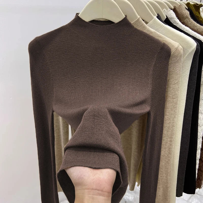 Autumn Winter 2025 Women New Turtleneck Slim Fit