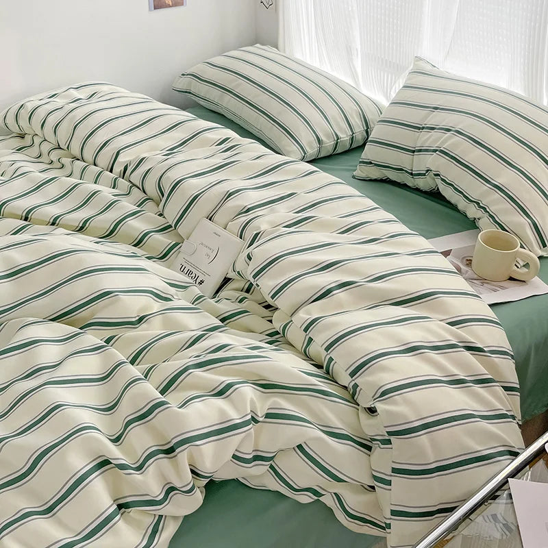 Simple Striped Duvet Cover Set