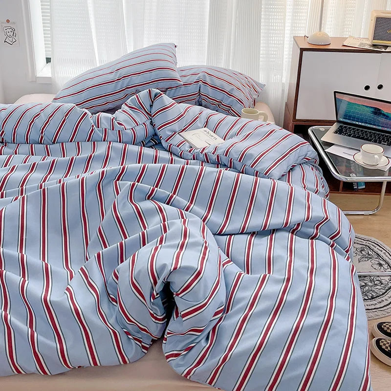 Simple Striped Duvet Cover Set
