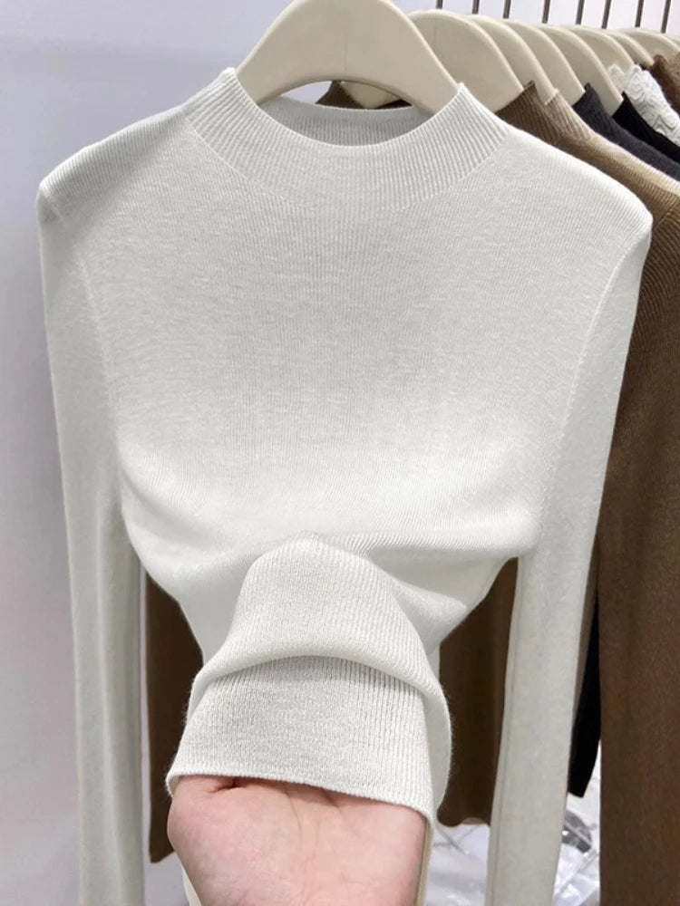 Autumn Winter 2025 Women New Turtleneck Slim Fit