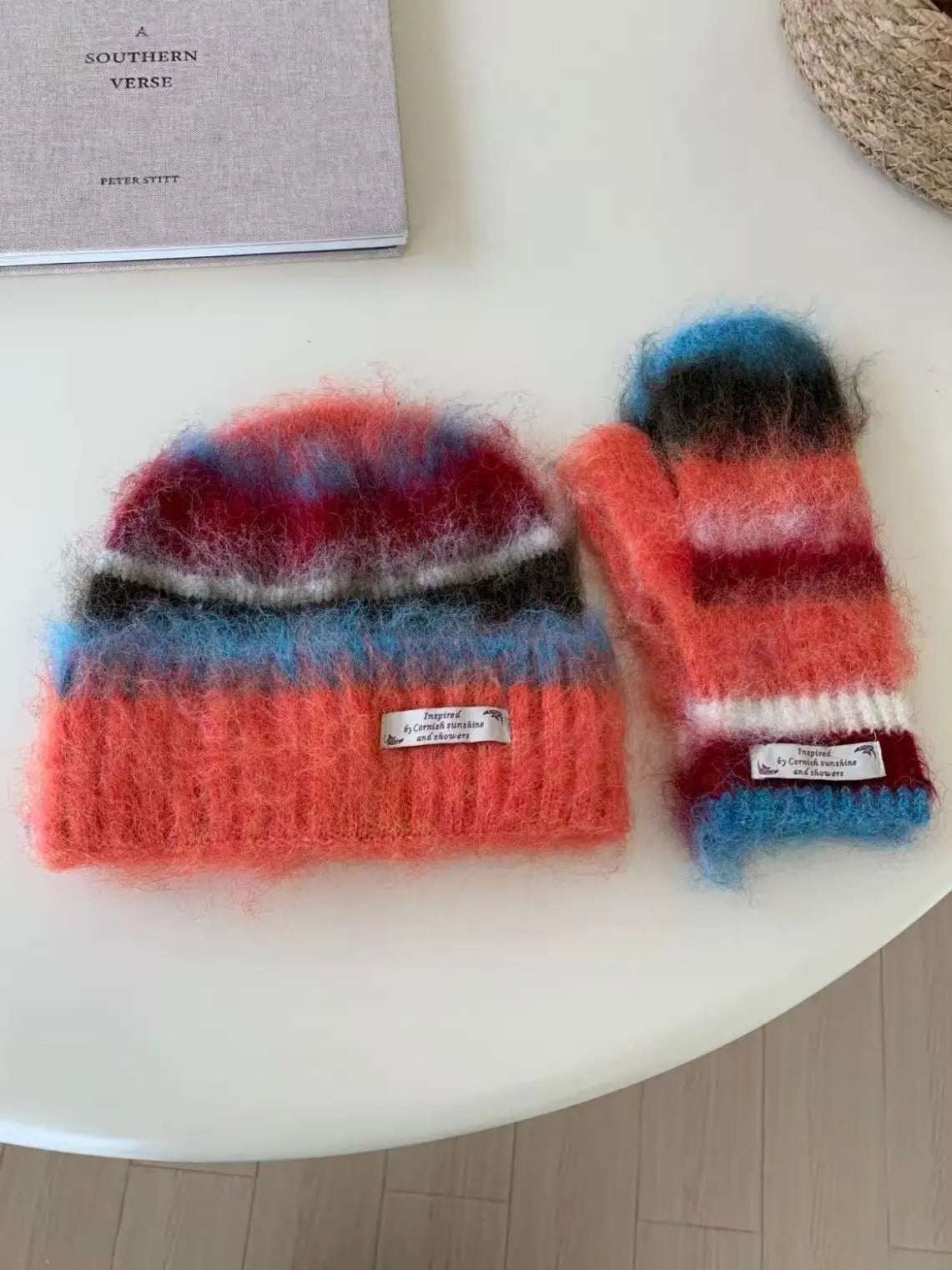 Striped Rainbow Beanies & Gloves