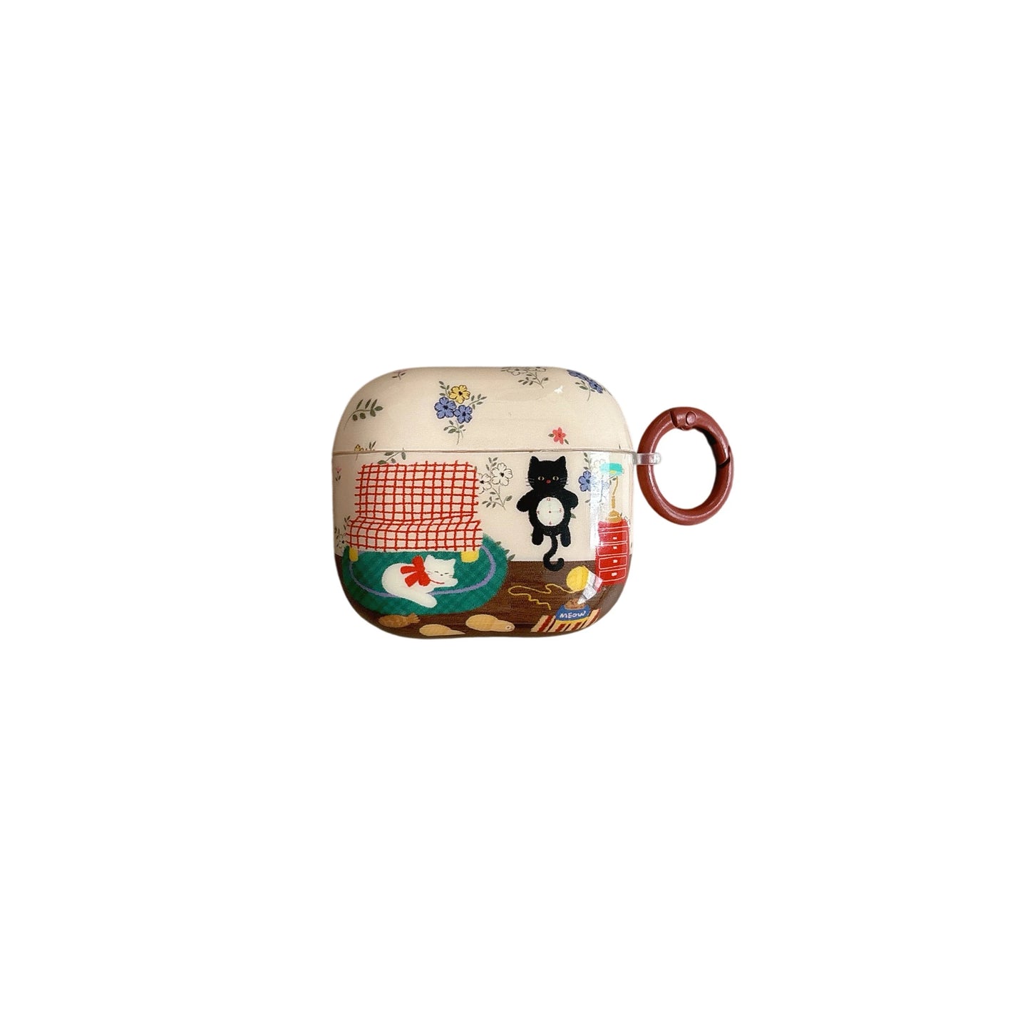 Vintage Cat Room AirPods Case –Illustrated Design