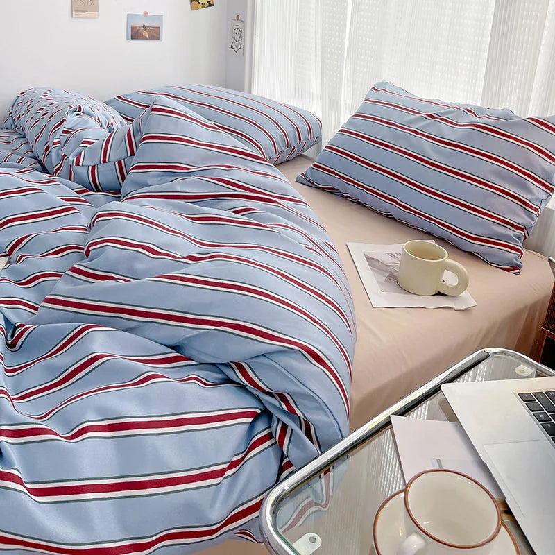 Simple Striped Duvet Cover Set