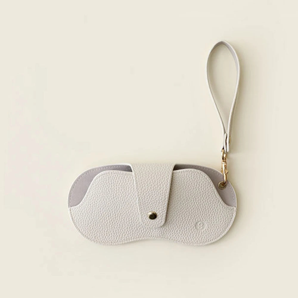 Minimal PU Leather Glasses Case with Strap