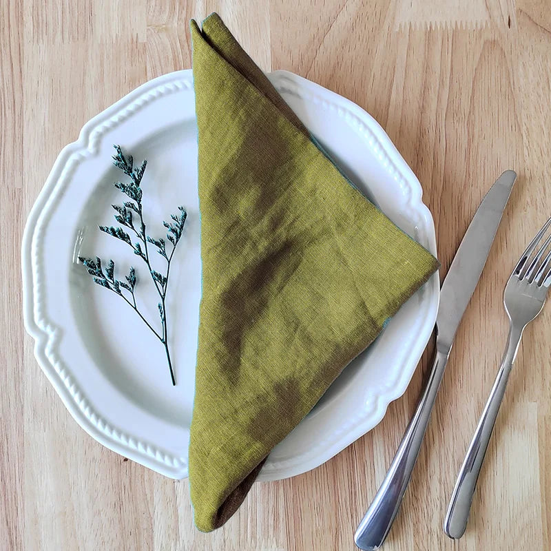 Pure 100% Linen Napkins Cloths (4PCS, 40X40CM)