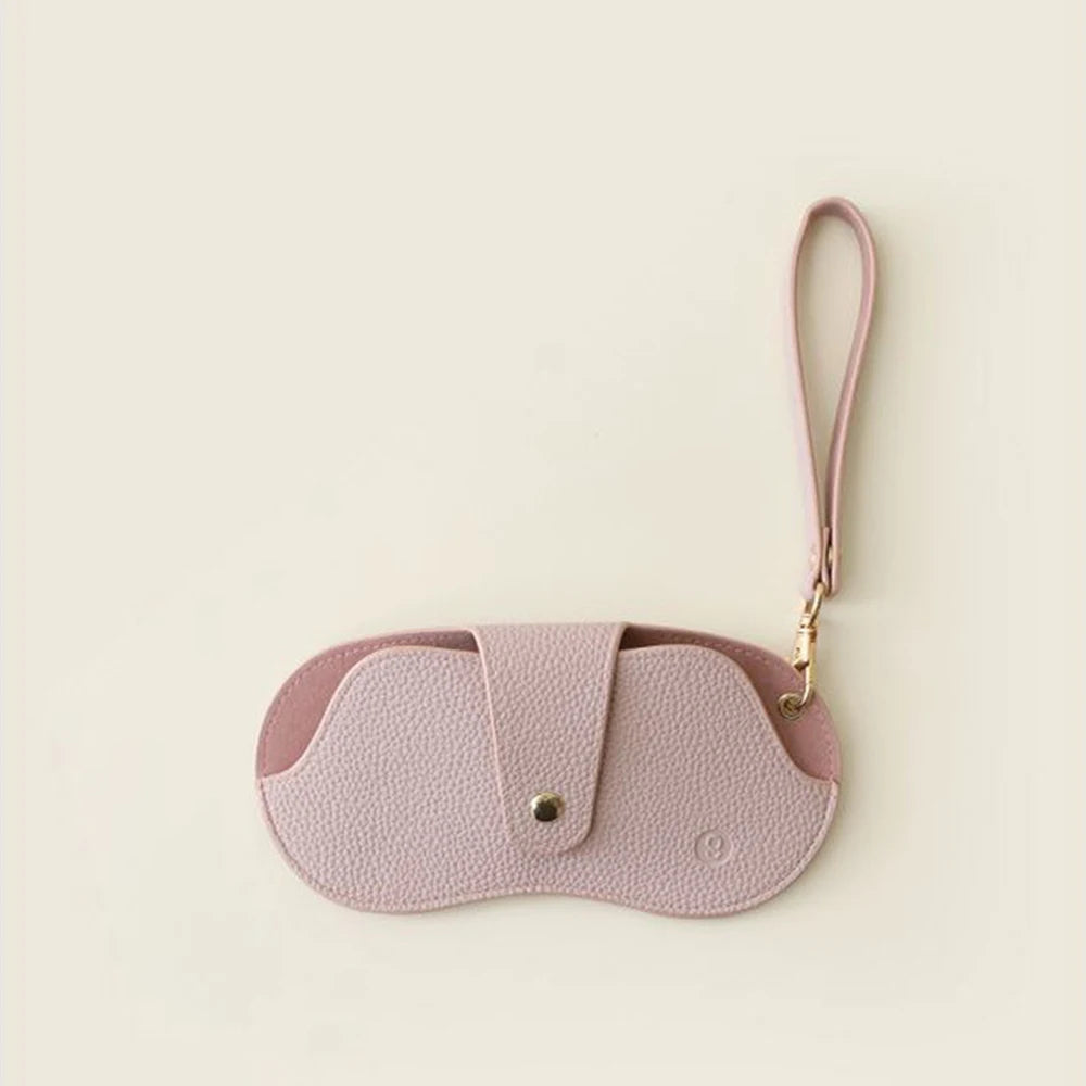 Minimal PU Leather Glasses Case with Strap