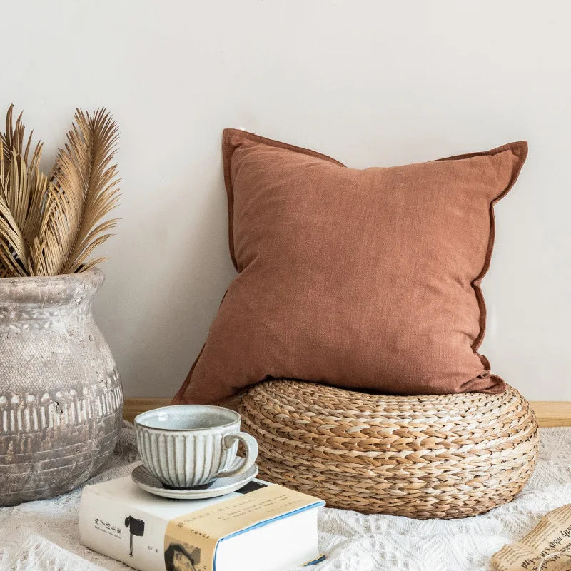 Thicken Cotton Linen Solid Cushion Cover
