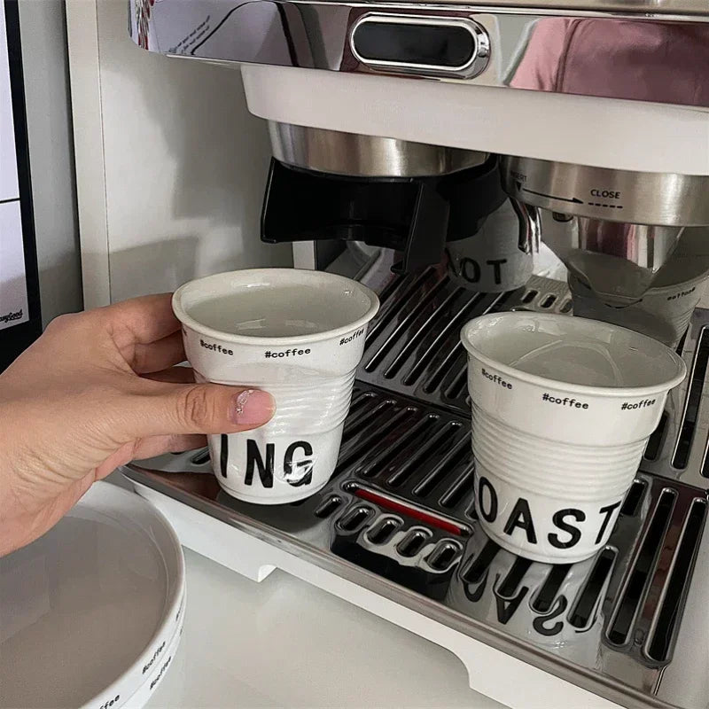 6.7oz Typographic Ceramic Coffee Cup