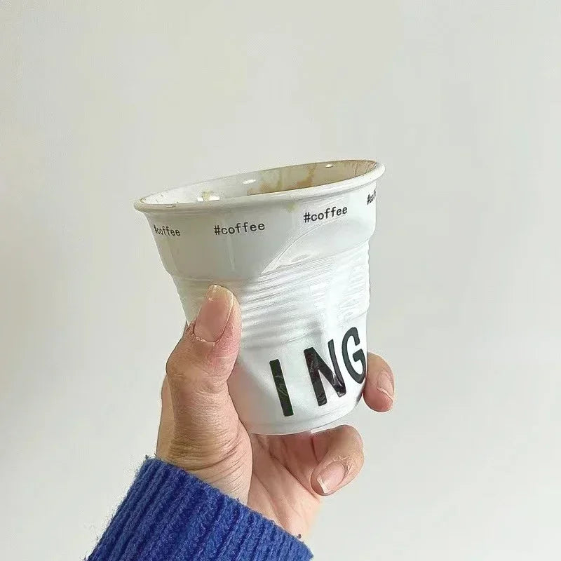 6.7oz Typographic Ceramic Coffee Cup