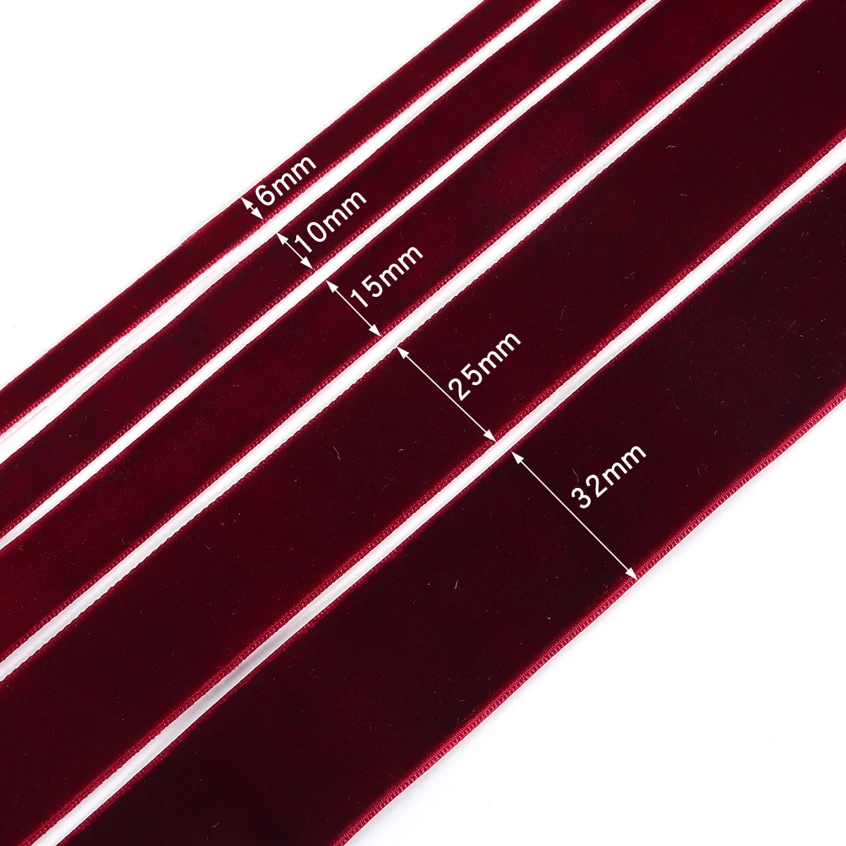 5-10yards/roll Velvet Gift Ribbons Black Wine Red