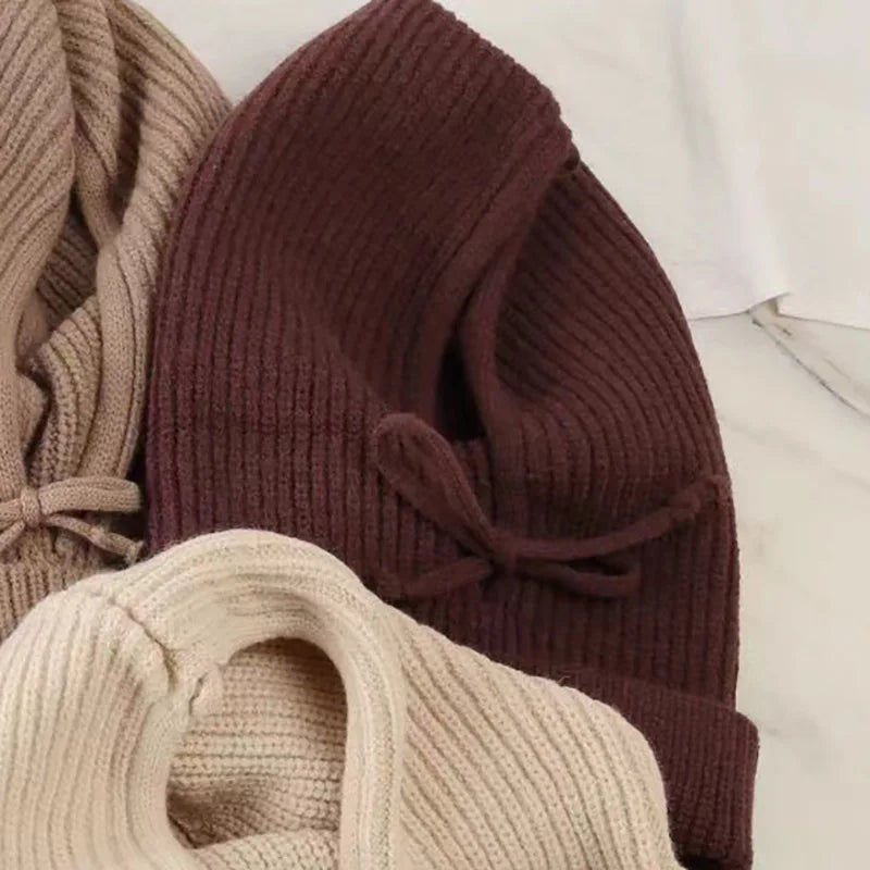 Knitted Hooded Warmer Hat