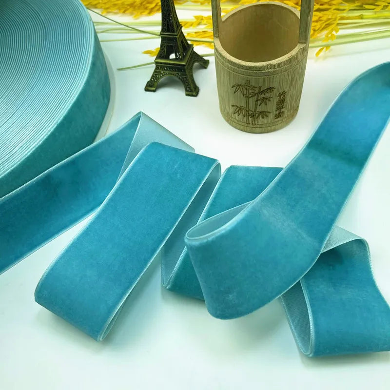 Velvet Ribbon 38MM 1/3/5Yards Wine gold black blue