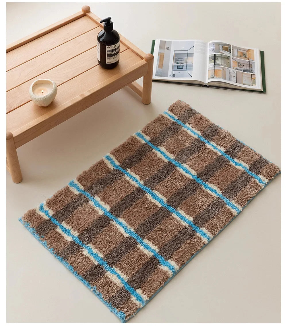 Stripe Tufting Grids Soft Rug