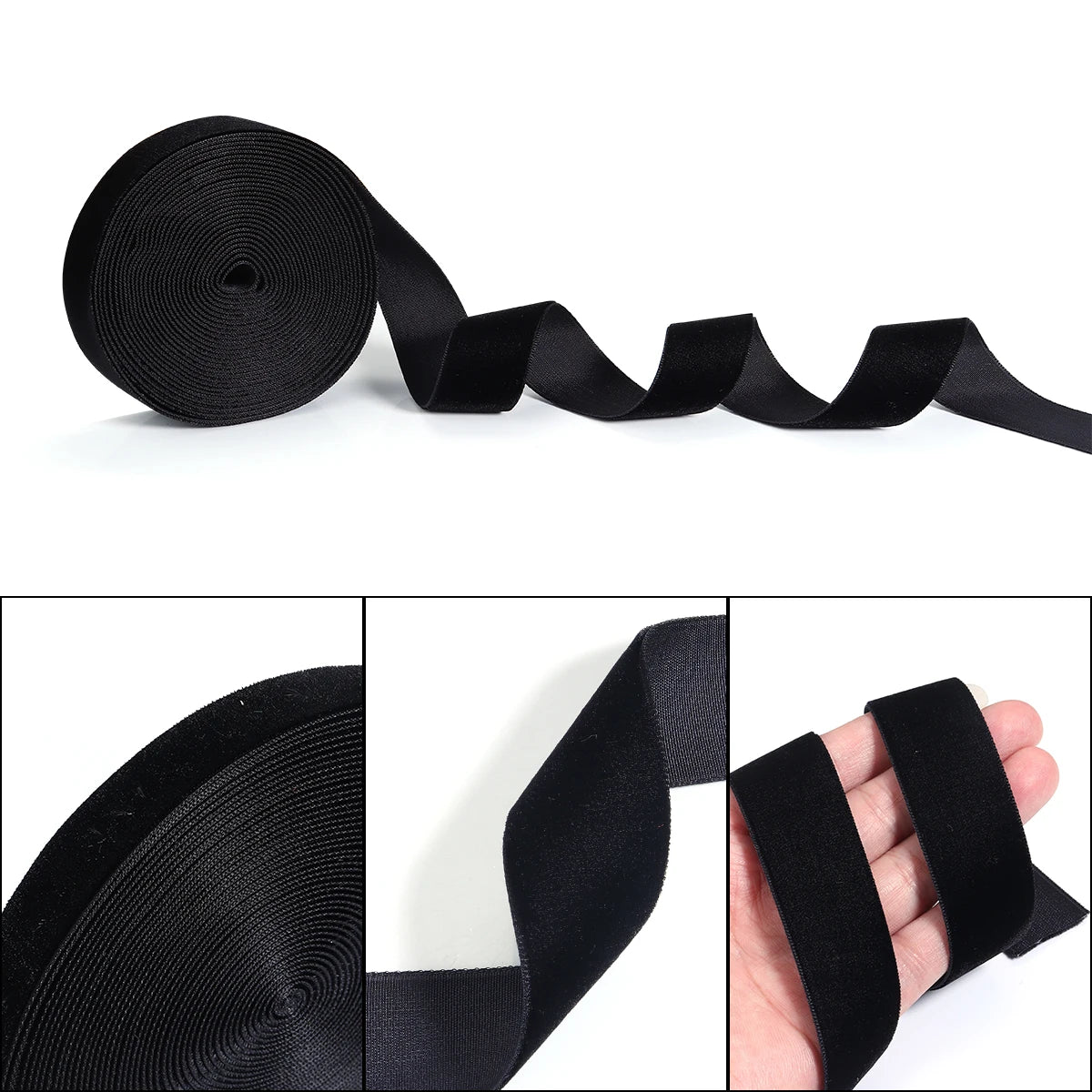 5-10yards/roll Velvet Gift Ribbons Black Wine Red