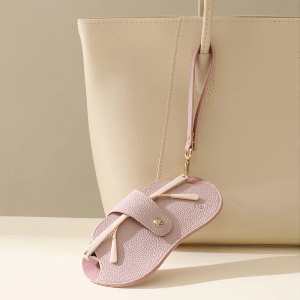 Minimal PU Leather Glasses Case with Strap