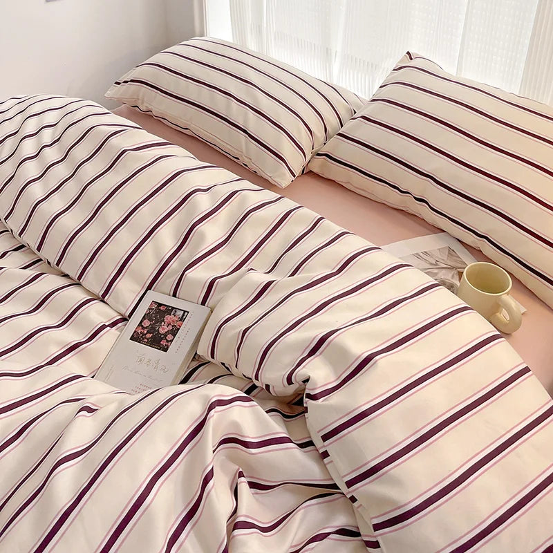Simple Striped Duvet Cover Set