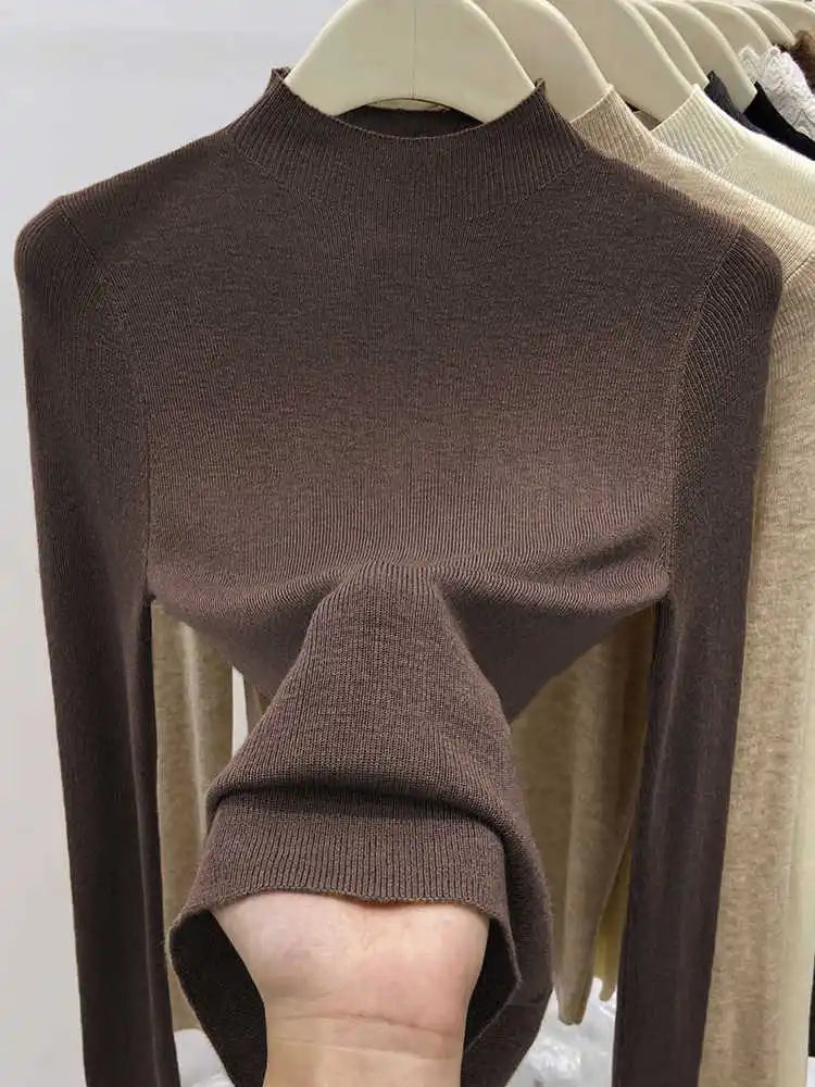 Autumn Winter 2025 Women New Turtleneck Slim Fit