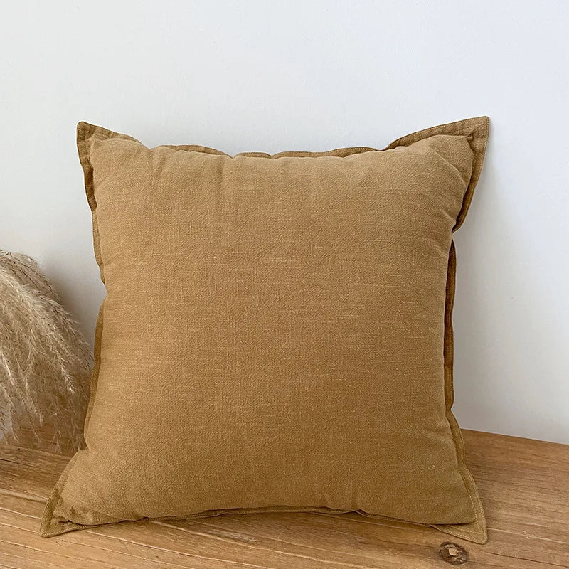 Thicken Cotton Linen Solid Cushion Cover
