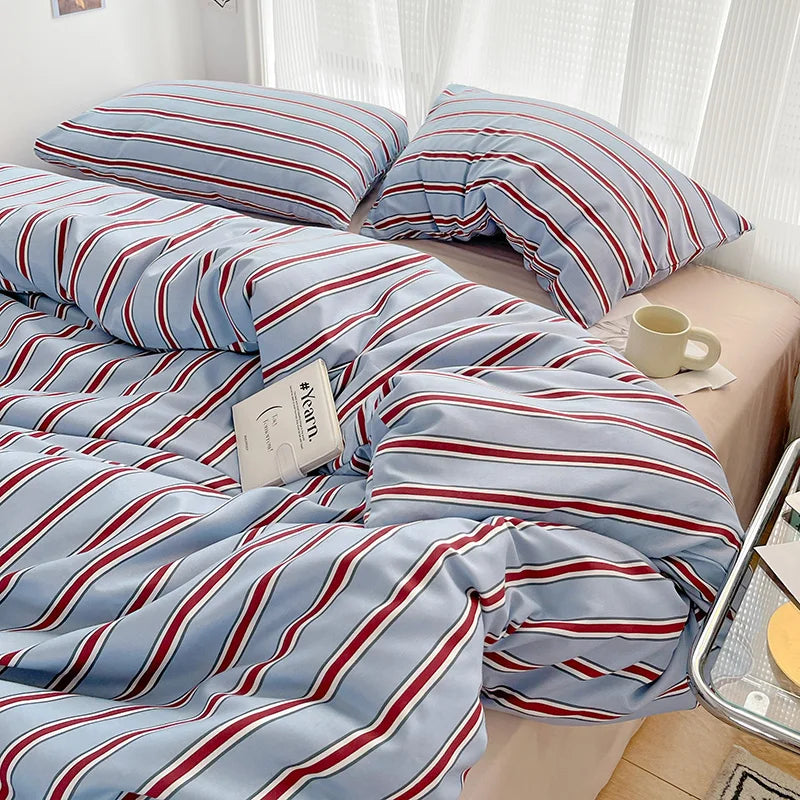 Simple Striped Duvet Cover Set