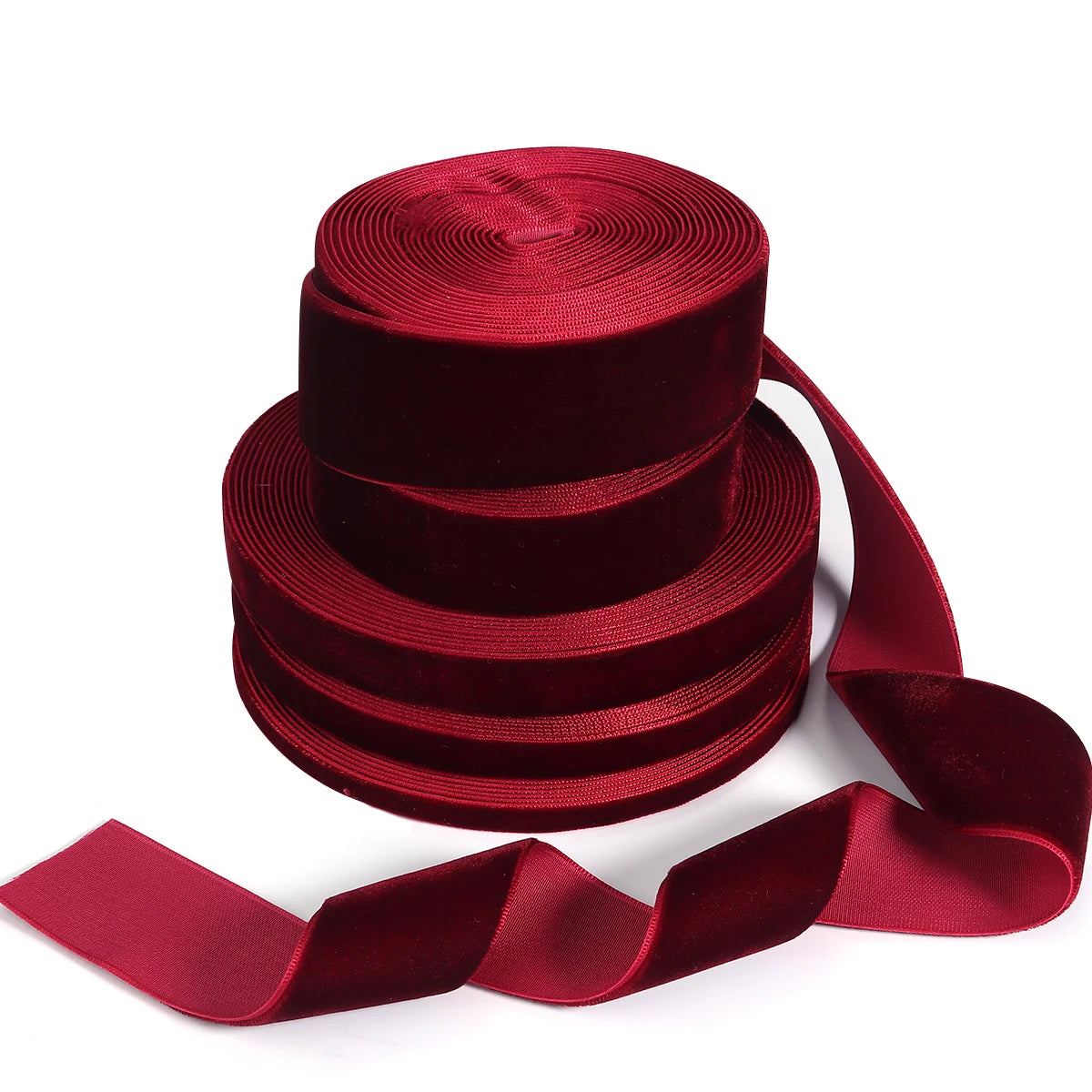 5-10yards/roll Velvet Gift Ribbons Black Wine Red